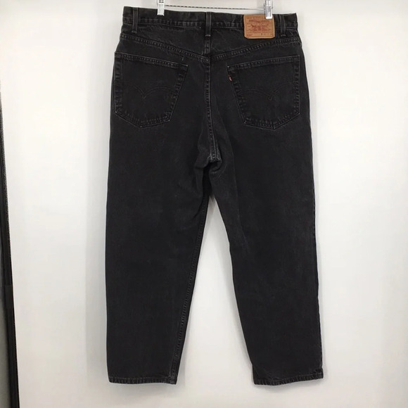 Levis 550 Jeans‎ Mens 40x30 Black Denim Relaxed Fit 100% Cotton Vintage 1999 - Picture 5 of 13